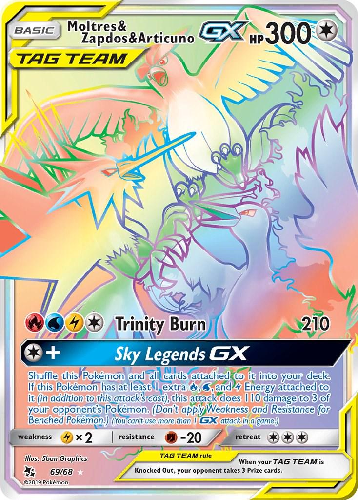 Moltres & Zapdos & Articuno GX 69/68 Hidden Fates